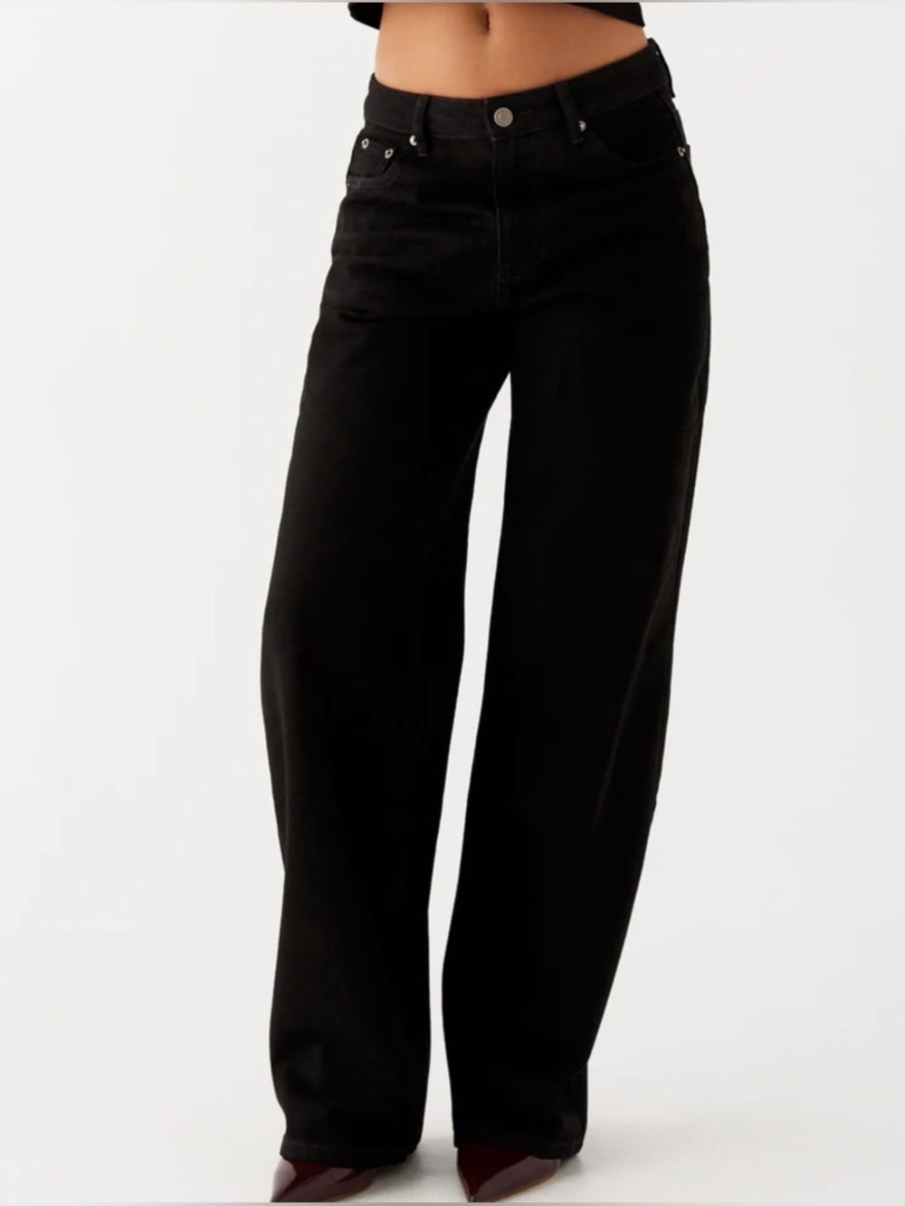 Peppermayo Black Wide-Leg High-Rise Jeans